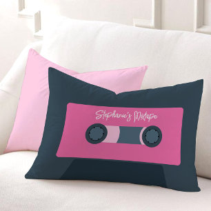 Pink Retro Cassette Tape Lumbar Cushion