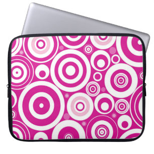 Pink Retro Circles Laptop Sleeve