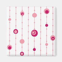 Pink retro circles magnet