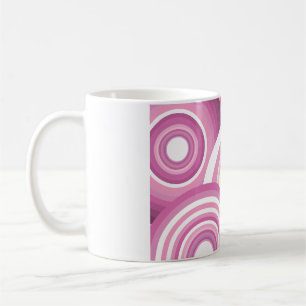 Pink Retro Circles Pattern Coffee Mug