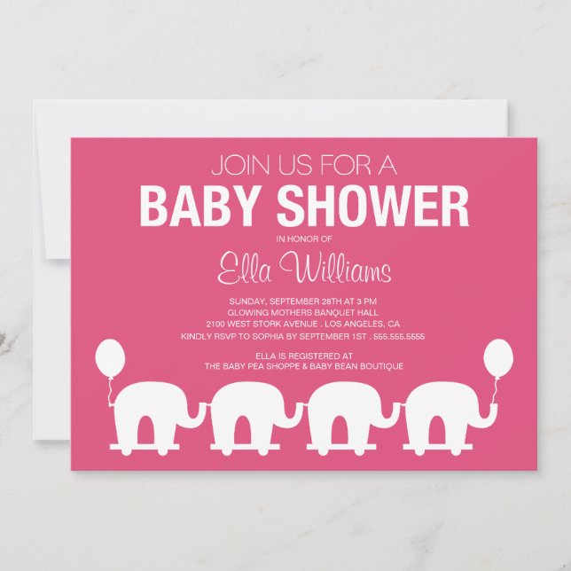 PINK RETRO CIRCUS | BABY SHOWER INVITATION (Front)