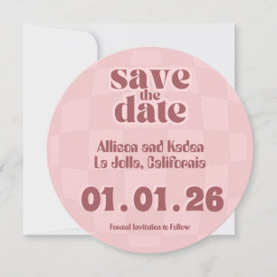 Pink Retro Disco Wedding - Save the Date Invitation