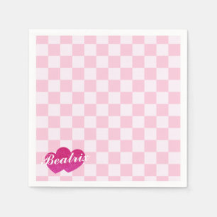 Pink Retro Doll Birthday Napkin