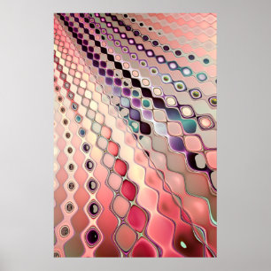 Pink Retro Dots Pattern Poster
