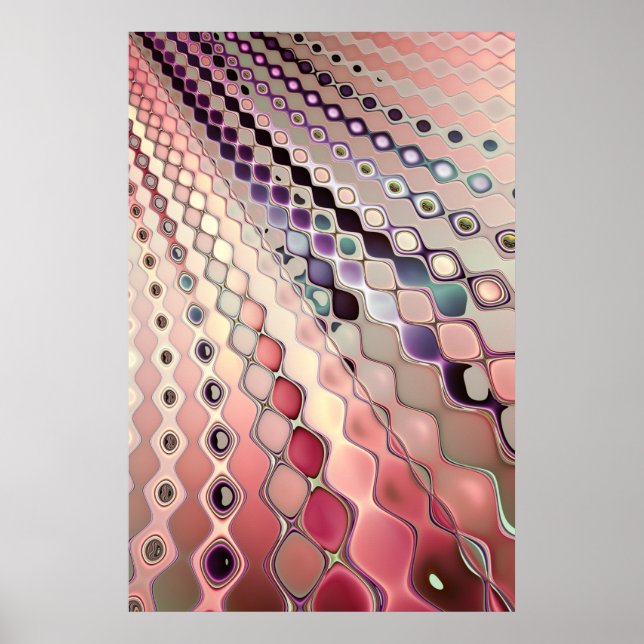 Pink Retro Dots Pattern Poster (Front)