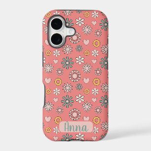 Pink Retro Flower Pattern