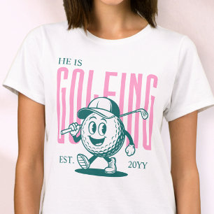 Pink Retro Fun Humour Personalised Golf Wife T-Shirt
