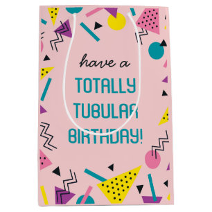 Pink Retro Funny 80s Slang Birthday Gift Bag