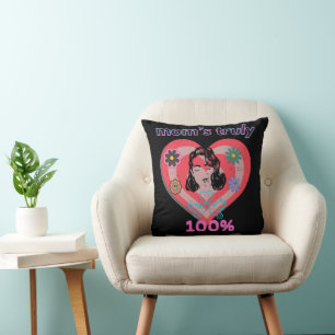 Pink Retro Heart Mum Mother Mummy Mama Vintage Cushion