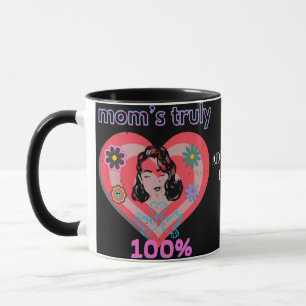 Pink Retro Heart Mum Mother Mummy Mama Vintage Mug