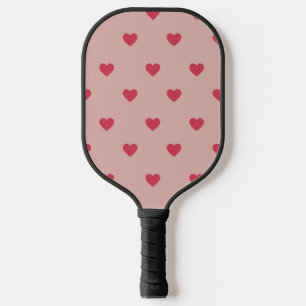 Pink Retro Heart Y2K Pattern With Pink Background Pickleball Paddle