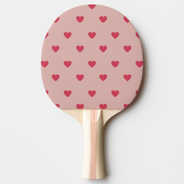 Pink Retro Heart Y2K Pattern With Pink Background Ping Pong Paddle (Front)