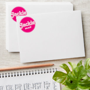 Pink Retro Malibu Seal Birthday Invitation Envelope