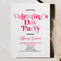 Pink Retro Minimalist Valentine's Day Party