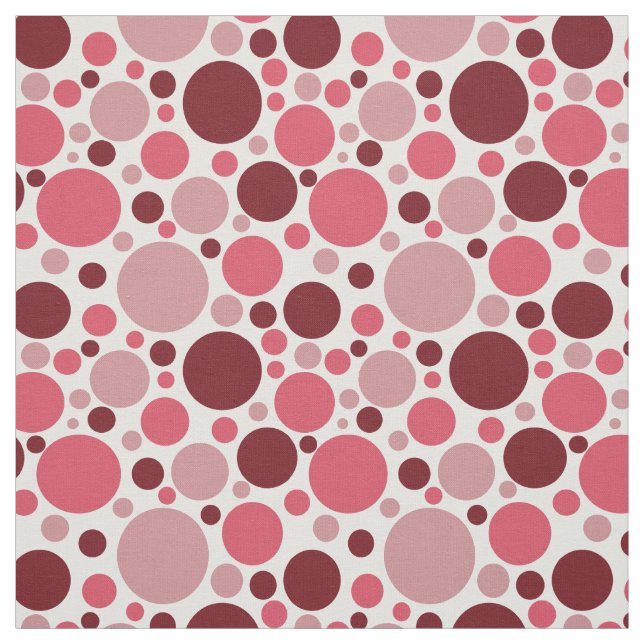 Pink Retro Polka Dot Pattern Fabric (Swatch)