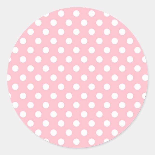 Pink Retro Polka Dots Pattern Card Seal Sticker (Front)