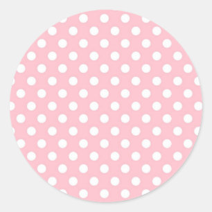 Pink Retro Polka Dots Pattern Card Seal Sticker