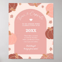 Pink Retro Pumpkin 1st Birthday Time Capsule