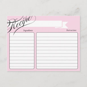 Pink Retro Recipe Card
