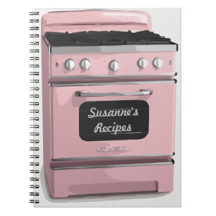 Pink Retro Stove Recipe Book Journal