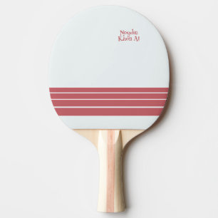 Pink Retro Stripes and Text on Minimalist Ping Pong Paddle