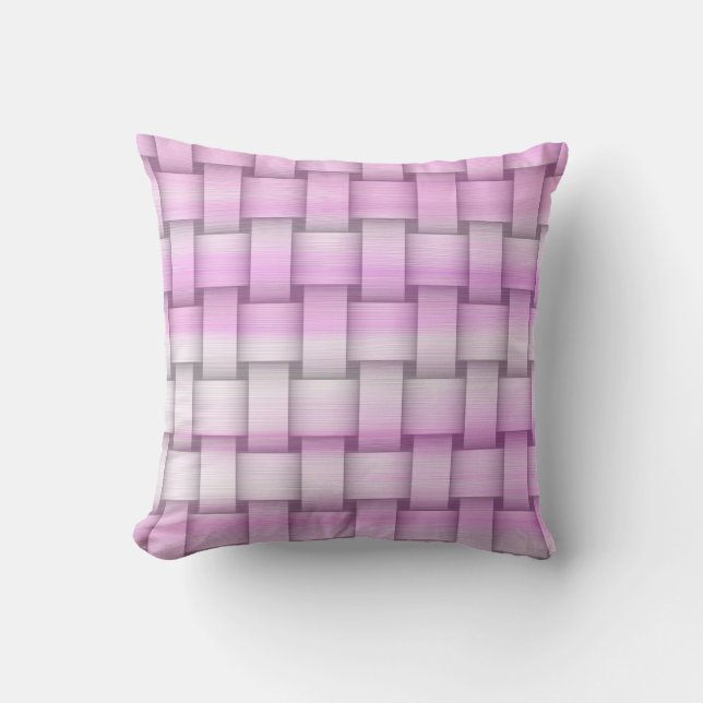 Pink retro stripes graphic design cushion (Front)
