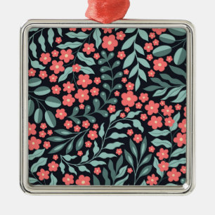 Pink retro style blooming flowers in Nordic style Metal Tree Decoration