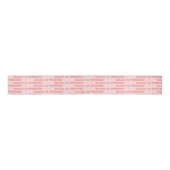 Pink Retro Style Personalised Birthday Decor Grosgrain Ribbon (Front)