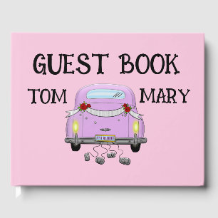 PINK RETRO STYLISH WEDDING Guest Book