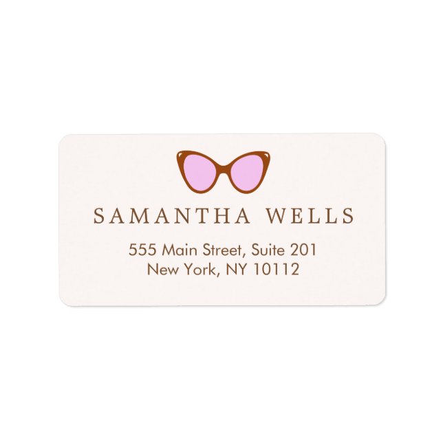  Pink Retro Sunglasses Personalised  Label (Front)