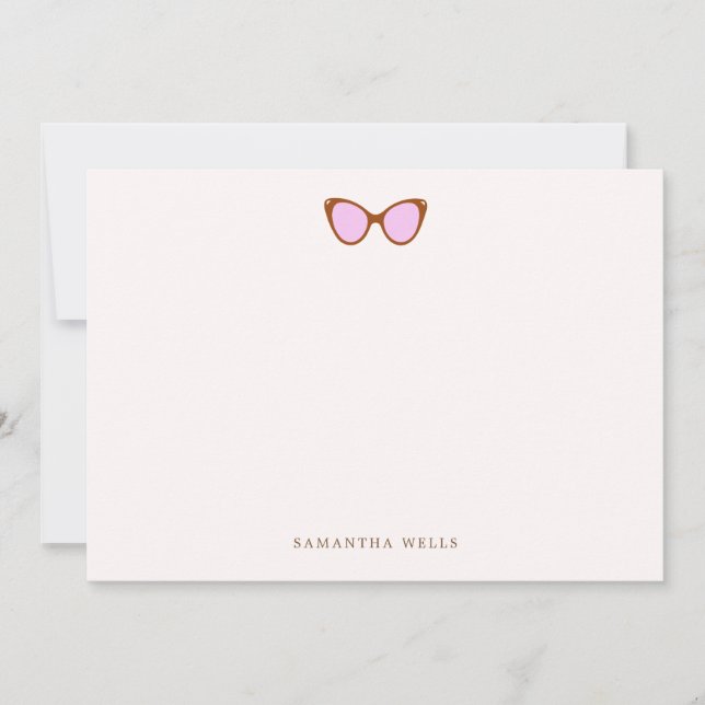  Pink Retro Sunglasses Personalised Thank You  (Front)