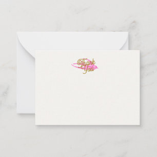 Pink Retro Swallow Thank You Card