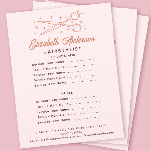 Pink Retro Typography Hairstylist  Flyer