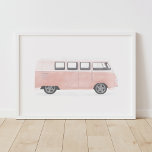 Pink Retro Van Nursery Decor<br><div class="desc">This original watercolor artwork was crafted with care for a wall of your home that needs a little bit of love!</div>