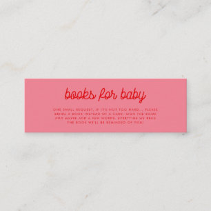 Pink Retro vintage Books for baby request card