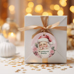 Pink Retro Vintage Christmas Santa Claus Classic Round Sticker<br><div class="desc">The Pink Retro Vintage Christmas Santa Claus Classic Round Sticker is a charming and playful way to add a festive touch to your holiday projects. Featuring a whimsical vintage Santa Claus design, this sticker captures the nostalgia of mid-century Christmas while incorporating a fresh, modern pink colour palette. It's perfect for...</div>