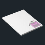 Pink Retro Vintage Typewriter From The Desk of Notepad<br><div class="desc">Cute vintage typewriter in pink customisable with your text.</div>