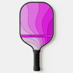 Pink Retro waves custom Pickleball Paddle