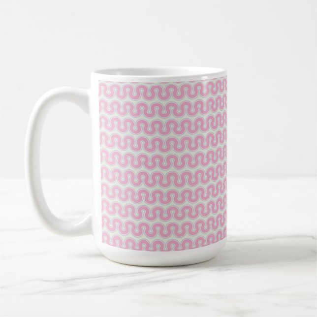 Pink Retro Wavy Coffee Mug (Left)