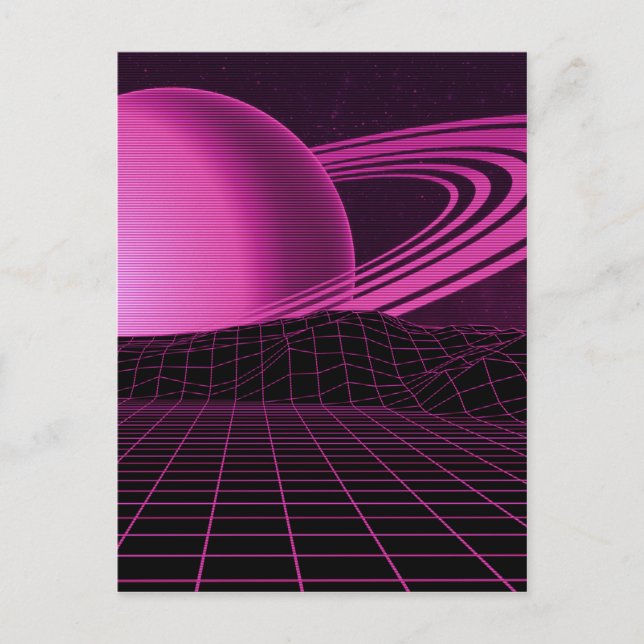 Pink Retrowave Postcard (Front)