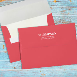 Pink Return Address Minimalist Personalised Envelope