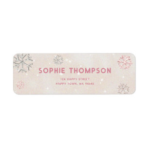 Pink Rhinestones Glitter Winter Snowflakes Elegant