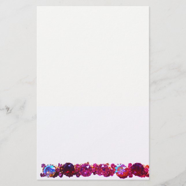 Pink Rhinestones  - vintage jewellery Stationery (Front)