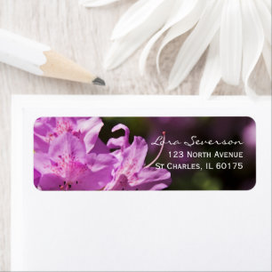 Pink Rhododendron Blossoms Return Address Label