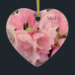 Pink rhododendron flowers ceramic tree decoration<br><div class="desc">Pretty spring flowers close up</div>