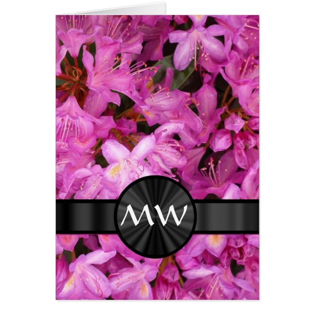 Pink Rhododendron flowers monogram (Front)