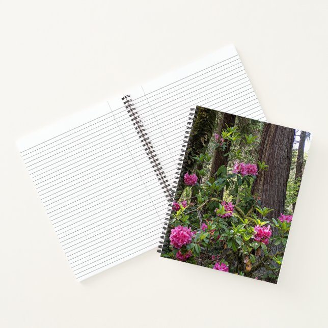 Pink Rhododendrons in a Forest Floral Notebook (Inside)