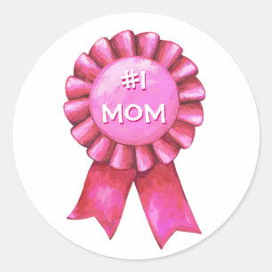 Pink Ribbon #1 Mum Classic Round Sticker
