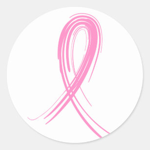 Pink Ribbon 2 Breast Cancer Classic Round Sticker