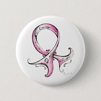 Pink Ribbon 6 Cm Round Badge